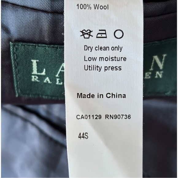 Lauren Ralph Lauren single breasted gray Windowpane check Notched blazer | 44S - Picture 16 of 16